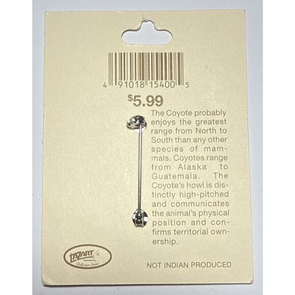 Vintage Fred Harvey Trading Co. Coyote Pin Brooch PB146 - Picture 2 of 2